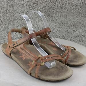 ABEO Oasis Strappy Comfort Sandal Brown Leather Womens 10